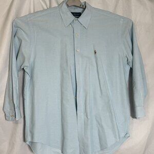 Ralph Lauren Yarmouth Oxford Shirt Mens L Light Blue Button Down 100% Cotton